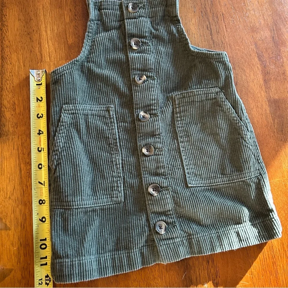 Olive Green Corduroy Pinafore Button Dress | Girls Size 4 | The Children’s Place